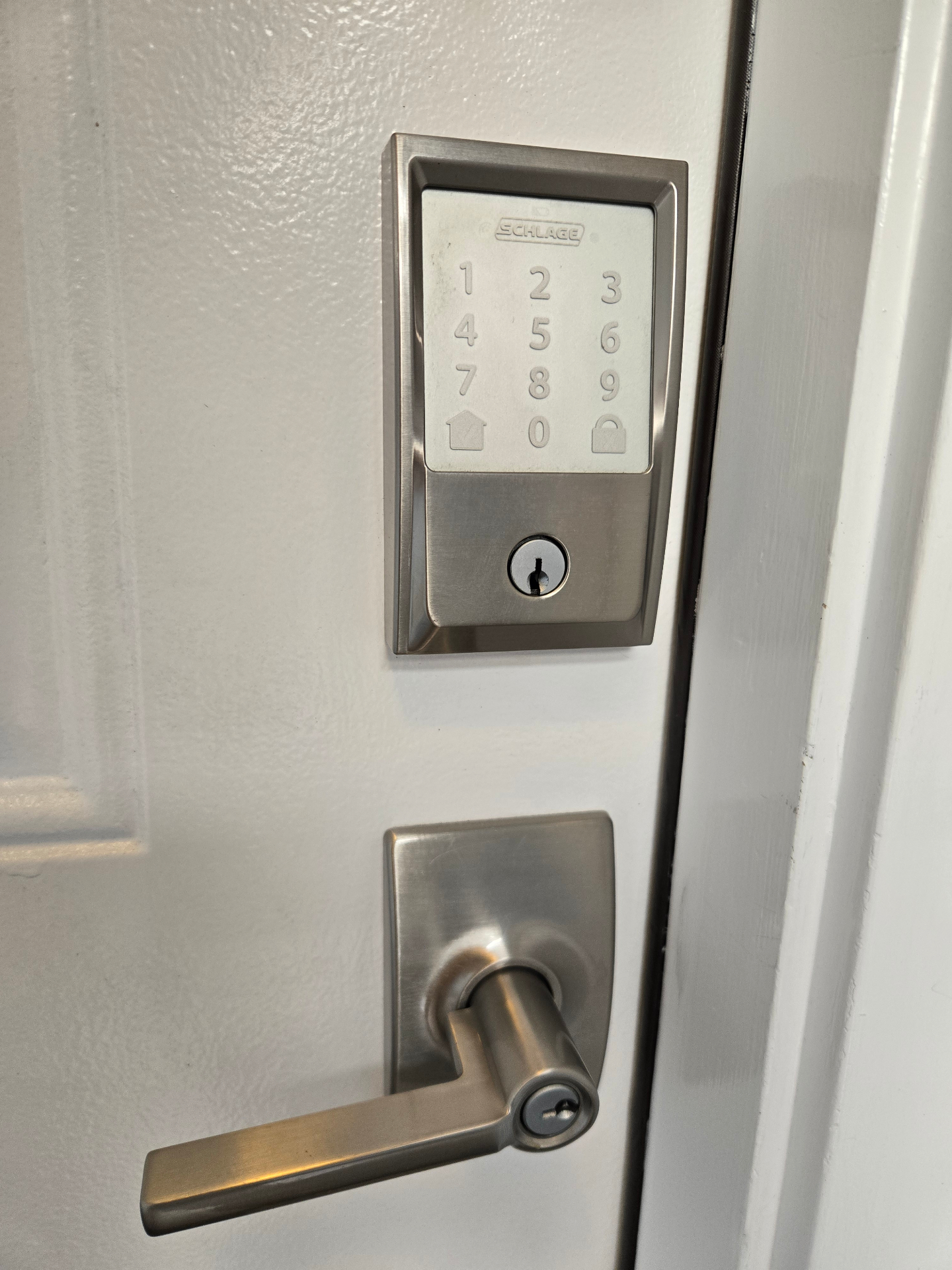 Schlage keyless smart lock with keypad and lever handle