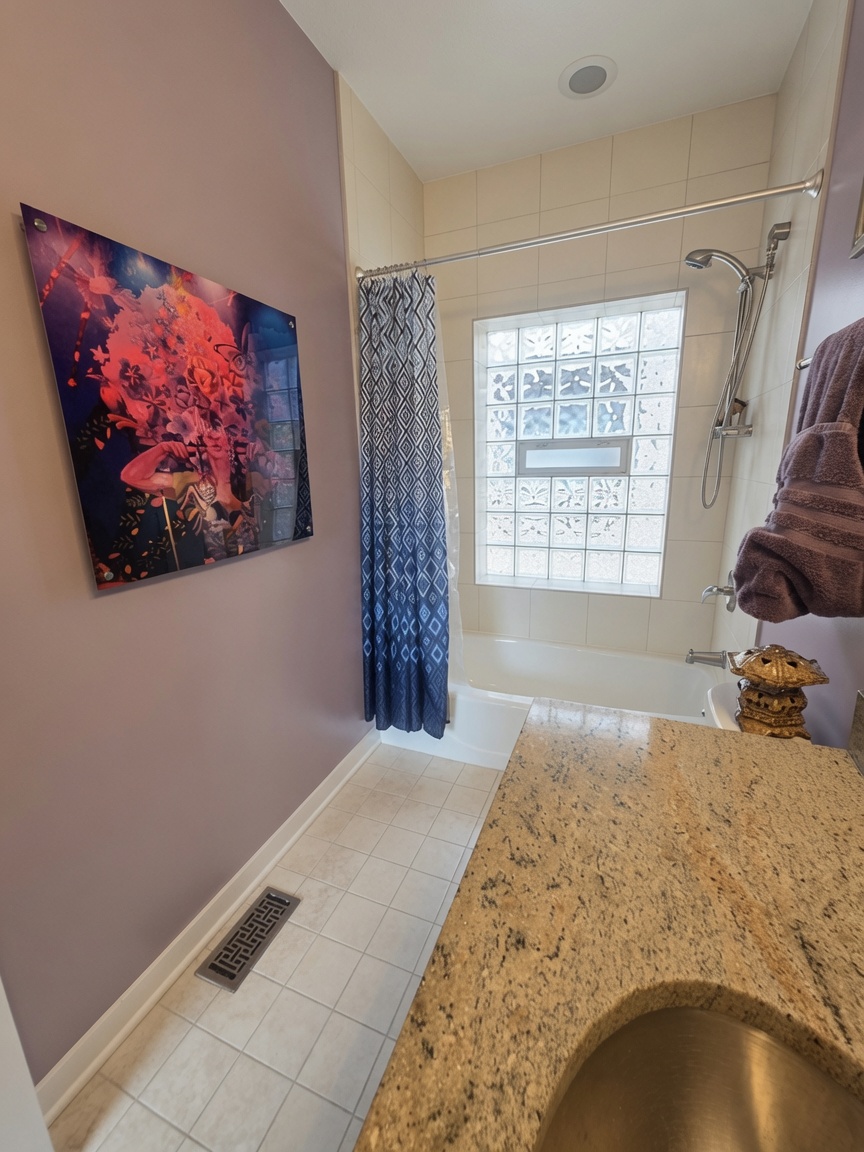 Guest bath tub and shower detail
